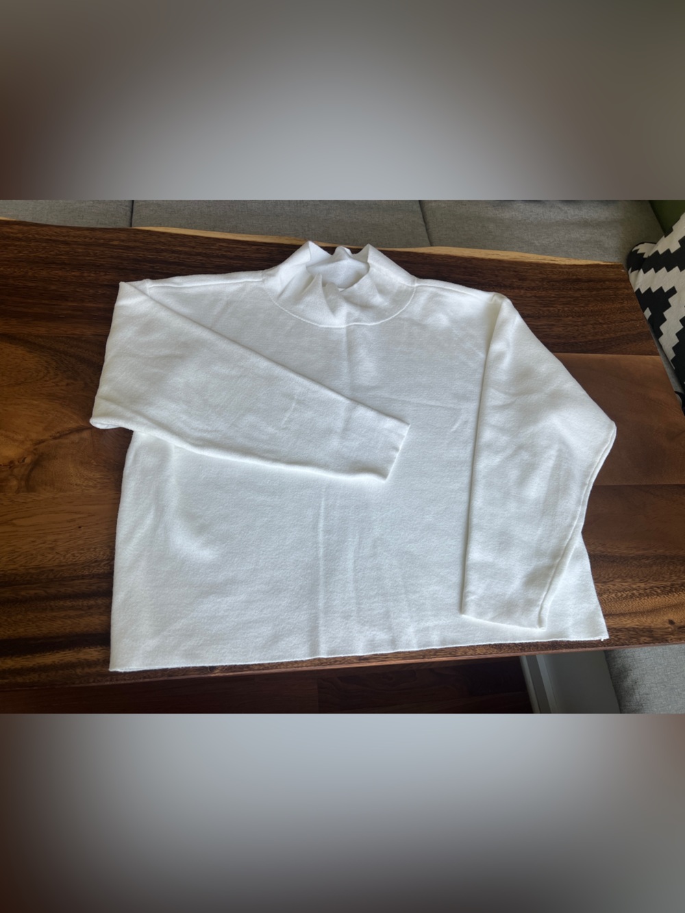 Anthropologie- The Carys White Mock Neck Sweater